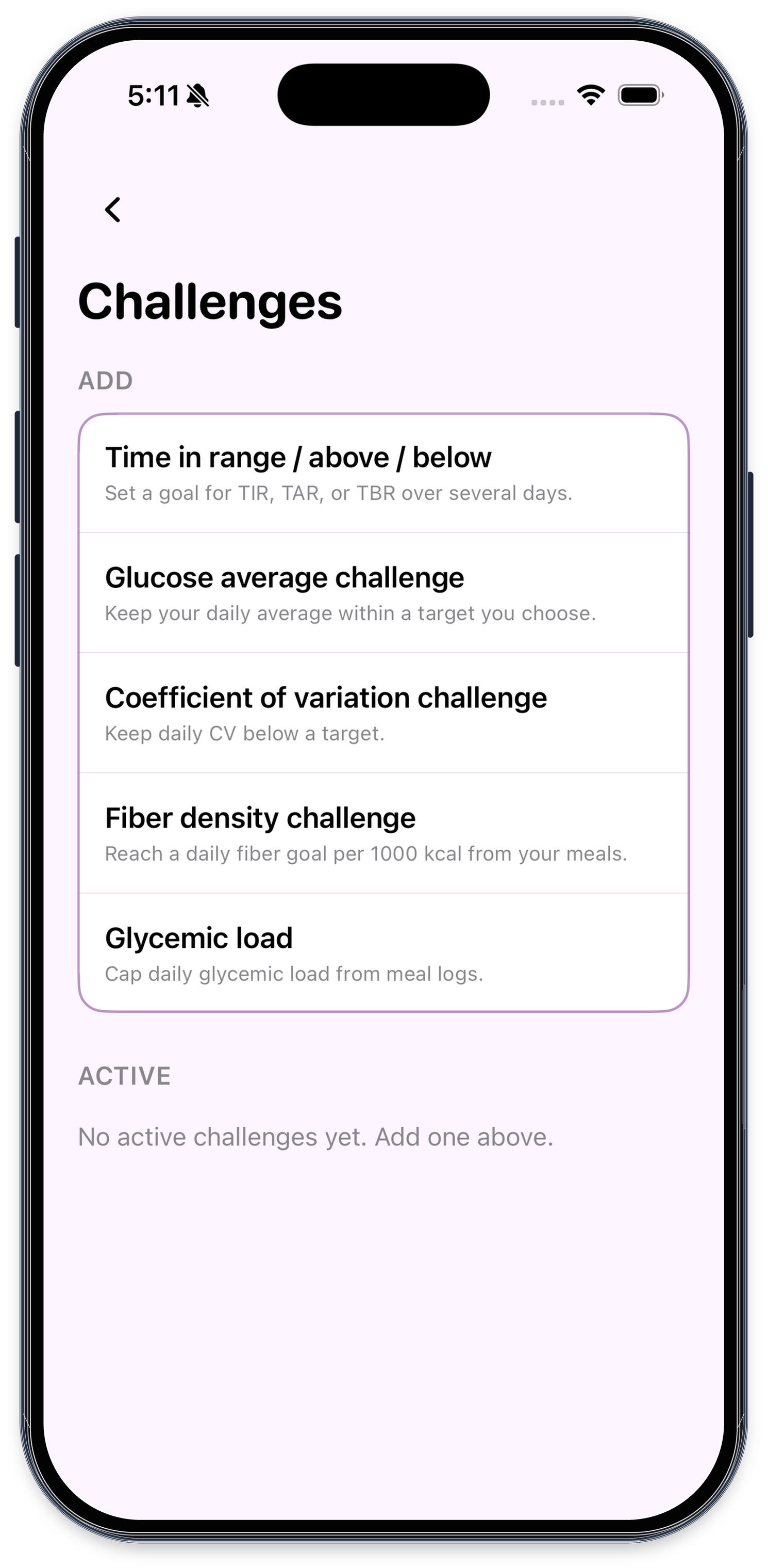 Available challenges list