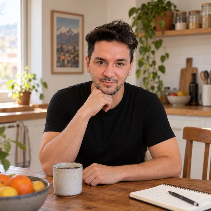 Carlos Cajiao, creator of Dalia, in his kitchen.